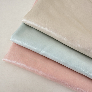 布亦 琉璃半透流光缎面闪光鎏金布旗袍衬衫混纺布仿天丝手工布料