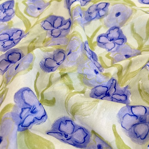 布亦小清新新款紫色鸢尾布料服装连衣裙桌布抱枕手工diy小众ins