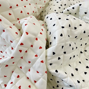 布亦绗缝夹棉迷你爱心小清新ins布料服装桌布抱枕手工diy小众