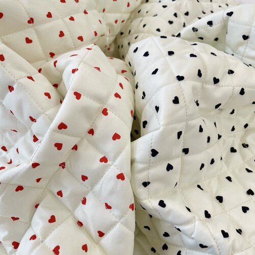 布亦绗缝夹棉迷你爱心小清新ins布料服装桌布抱枕手工diy小众