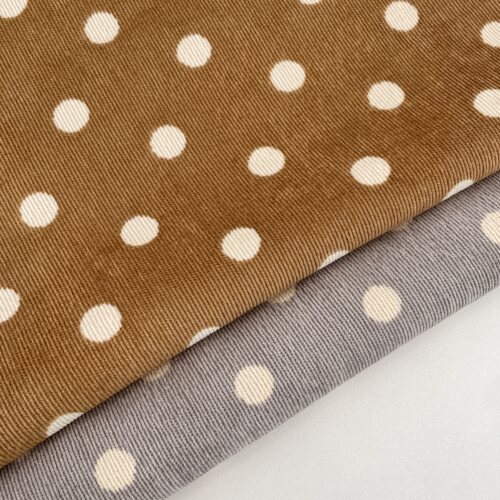 布亦 新款简约时尚灯芯绒波点布料手工diy饰品服装连衣裙床品高级