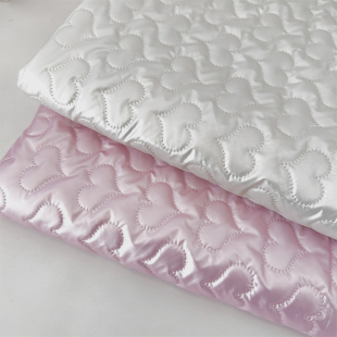 布亦 秋冬新款绗缝爱心pu材质简约夹棉羽绒服内胆棉服马甲diy面料