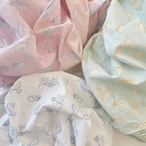 布亦可爱卡通印花猫咪布料服装桌布抱枕手工diy小清新ins小众高级