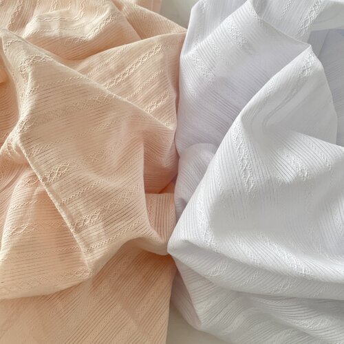 布亦新款小清新ins菱格竖纹提花布料连衣裙桌布衬衫窗帘手工diy