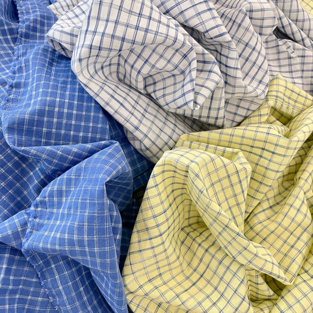 布亦新款小清新涤棉格子撞色布料服装连衣裙衬衫桌布手工diy个性