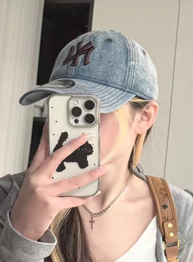 New Era纽亦华水洗做旧牛仔浅蓝纽约洋基队NY刺绣男女鸭舌帽940