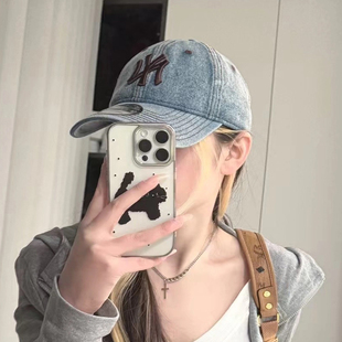 New Era纽亦华水洗做旧牛仔浅蓝纽约洋基队NY刺绣男女鸭舌帽940