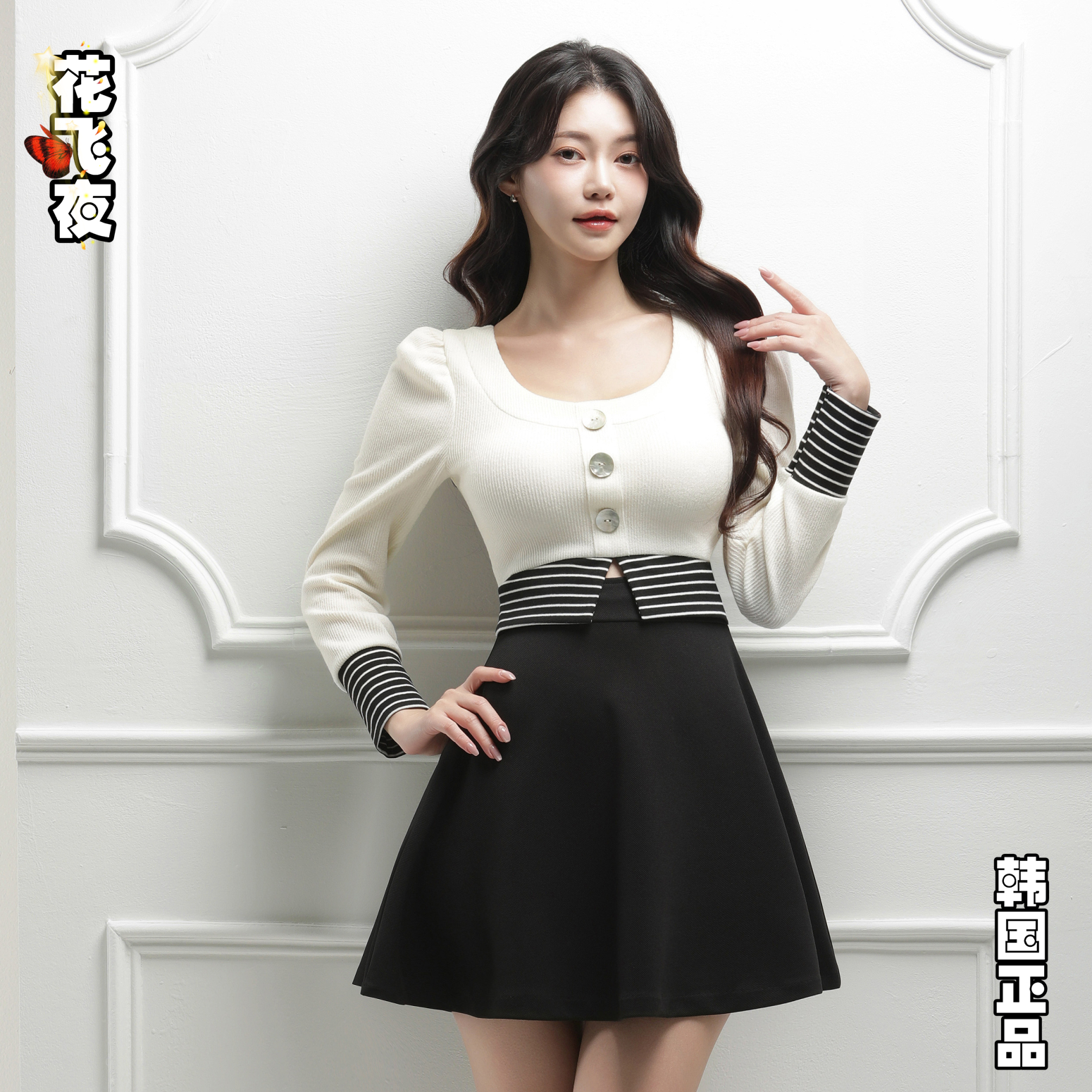 韩国代购2025年冬款小个子女生A字连衣裙少女风百搭通勤韩版洋装