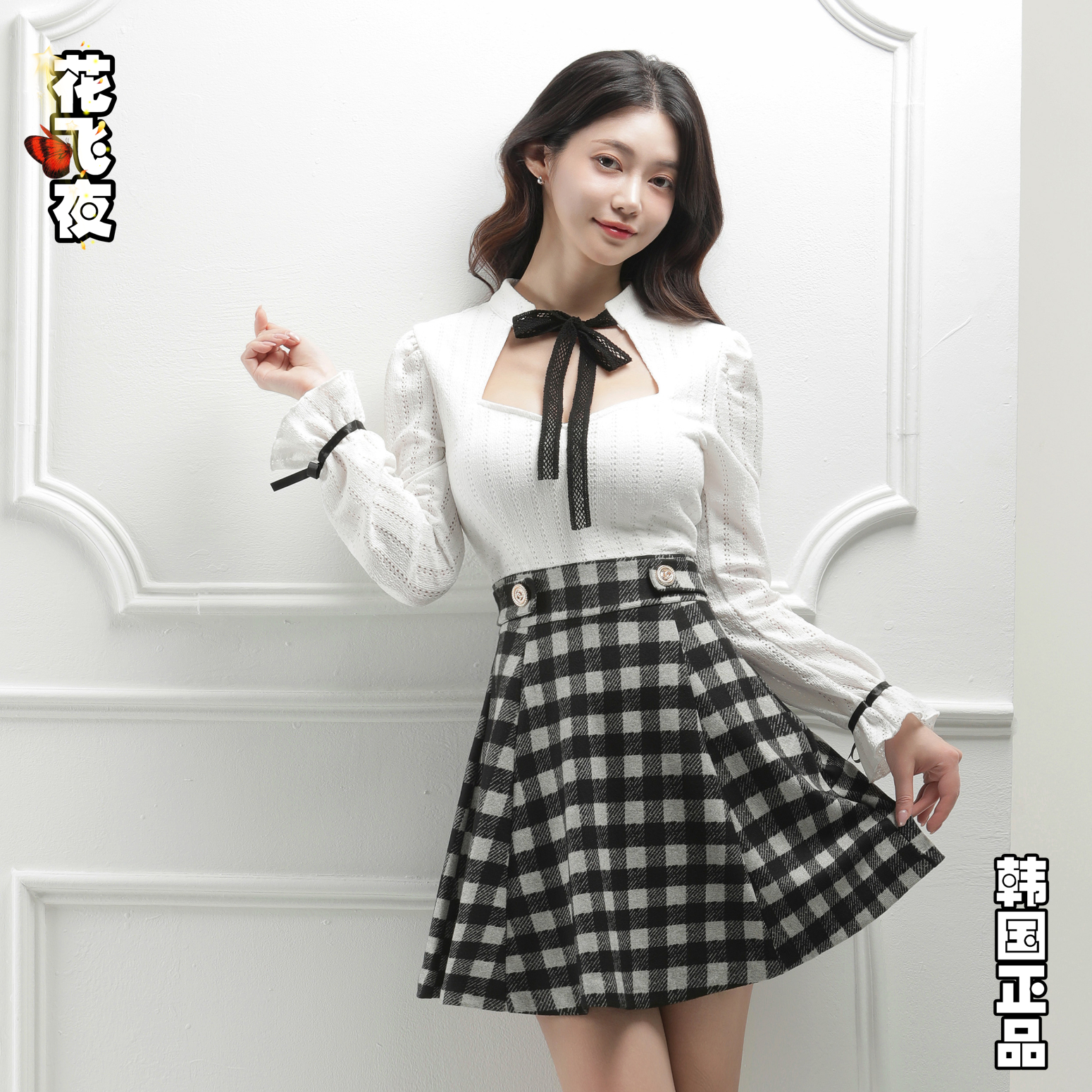 韩国代购2025年冬款小个子女生A字连衣裙少女风百搭通勤韩版洋装