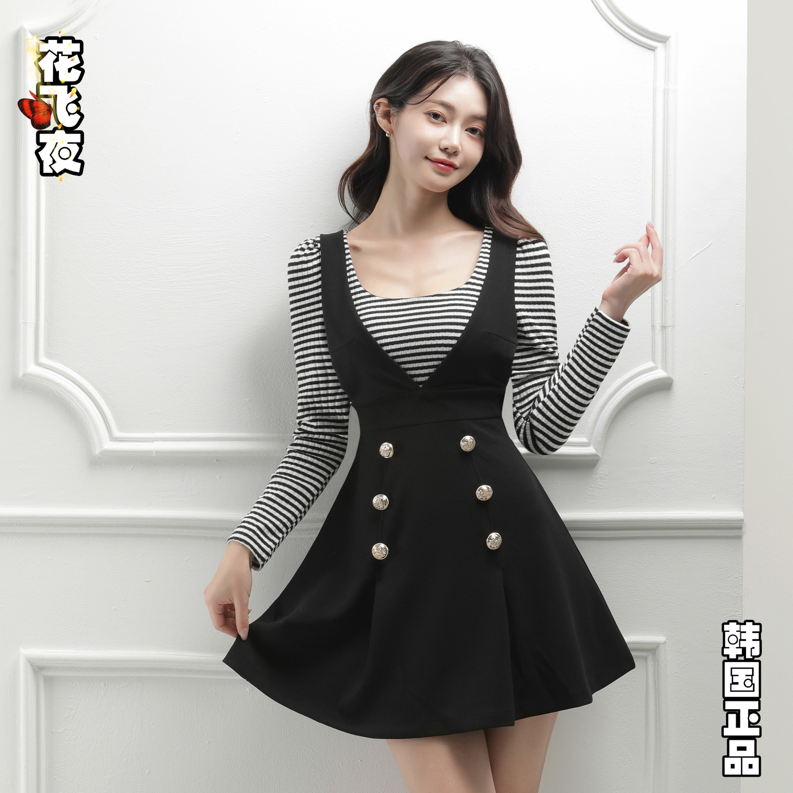 韩国代购2025年冬款小个子女生A字连衣裙少女风百搭通勤韩版洋装