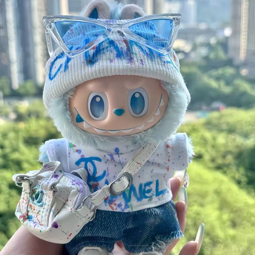四野涧 Labubu 拉布布娃衣 一二三代通穿 涂鸦风套装坐坐派对衣服