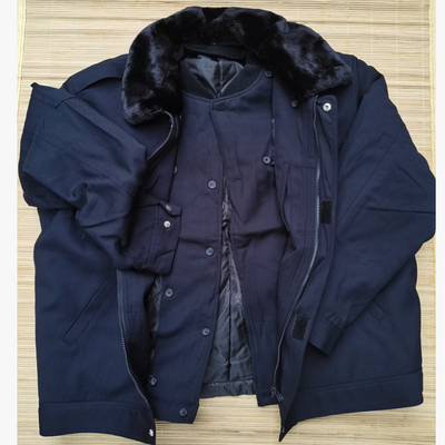 纯真夹克冬季棉服可拆卸内胆防寒毛料夹克棉衣黑色拉链夹克棉袄