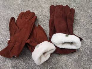 牛货真诚推荐鹿皮羊羔毛高空手套 寒区冬季骑行防寒防风皮毛手套
