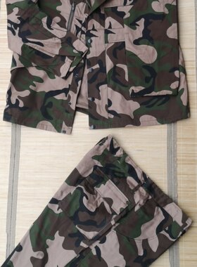 91年全新正品老库存双屁兜超耐磨大花迷彩工作服 历久弥新87冬版