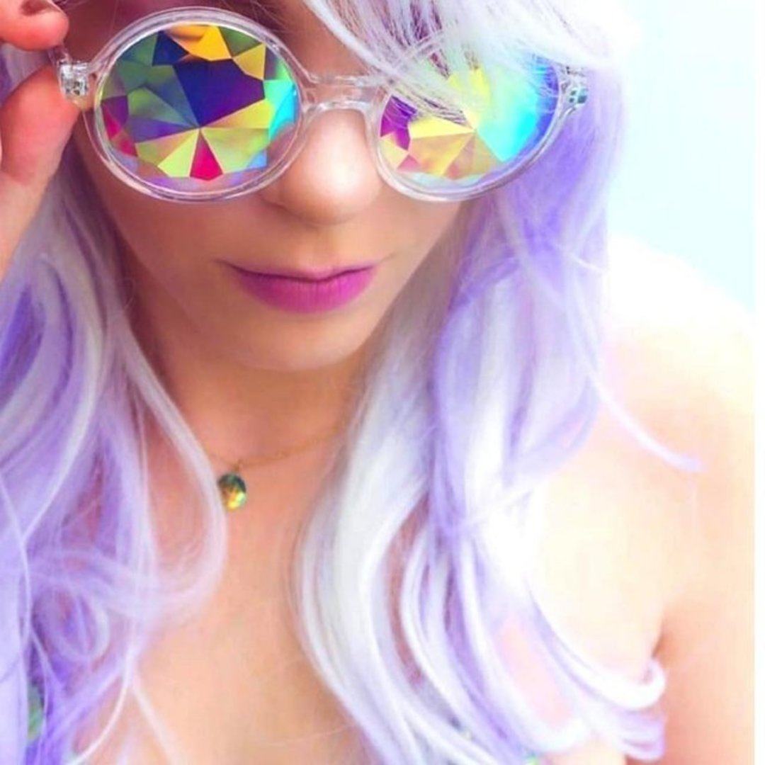 edm 万花筒墨镜 马赛克眼镜 酒吧夜场电音节rave part