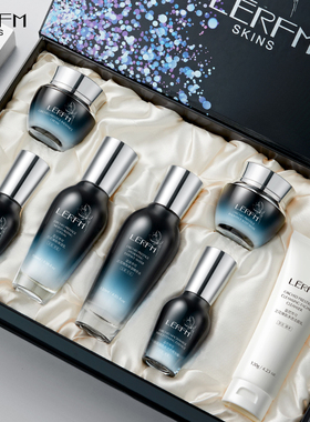 LERFM蓝尼芳可兰花臻致透肌七件套面部护理套装7件装护肤保湿补水