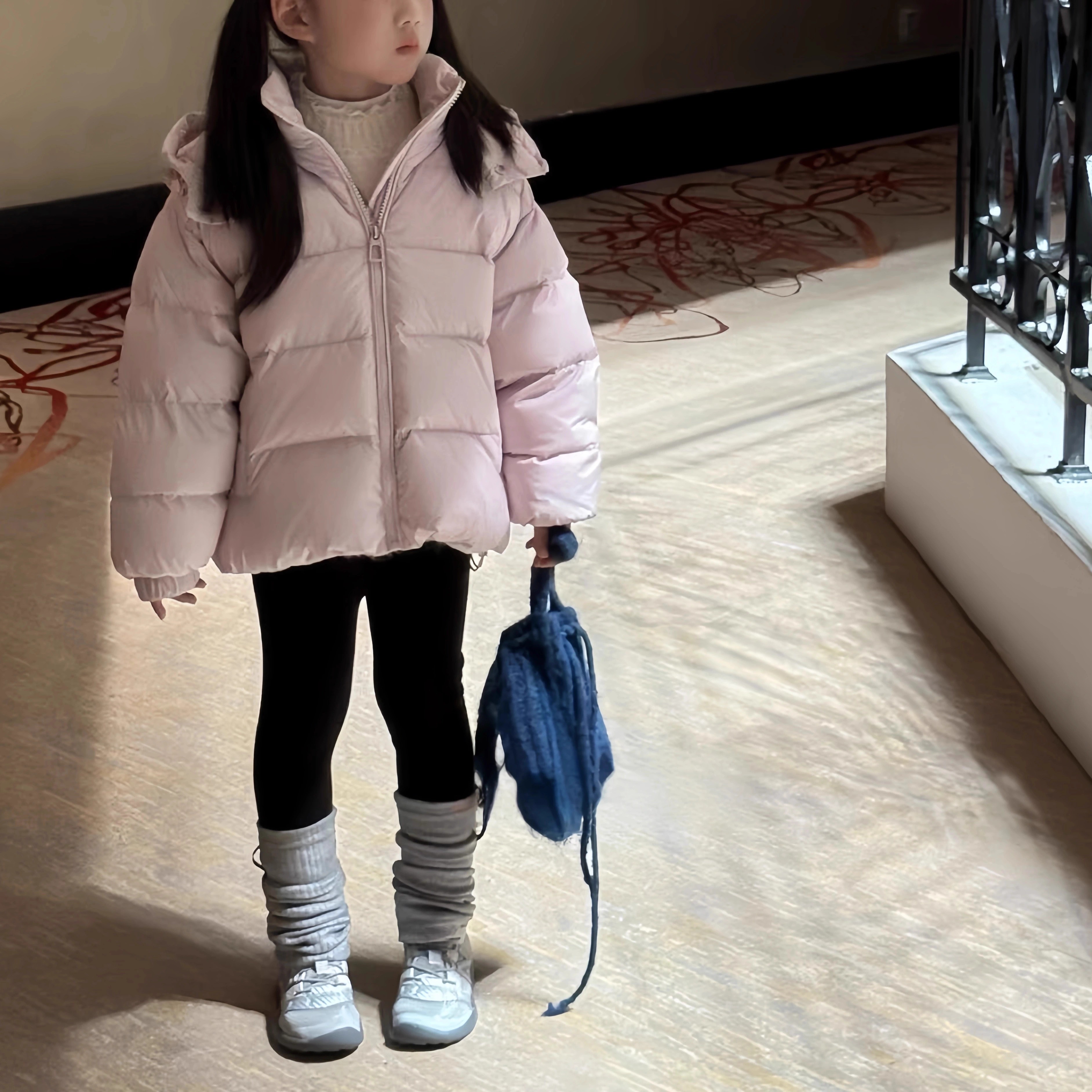 【正品现货】U女童羽绒服2025冬装新款儿童带帽短款面包羽绒外套