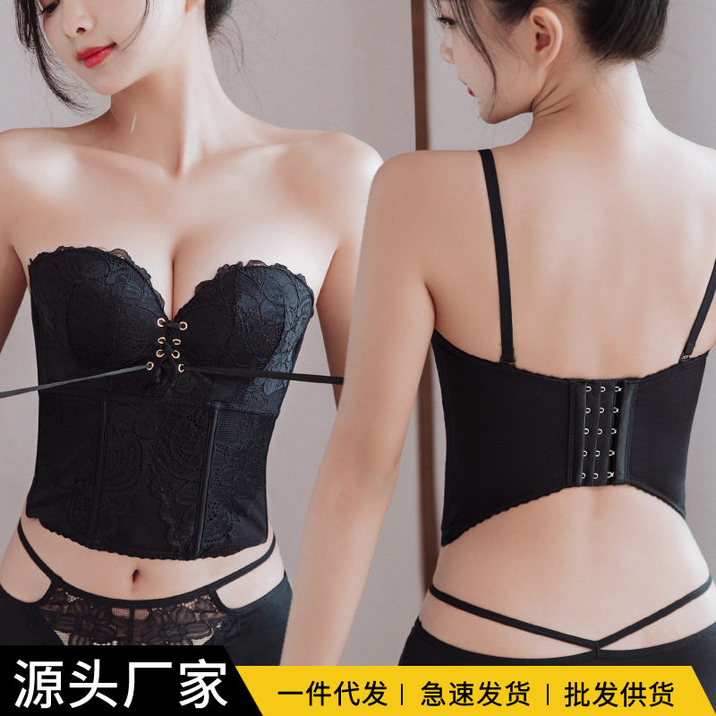 塑形美体塑身文胸聚拢矫正收胃无肩带内衣本命年婚纱礼服专用
