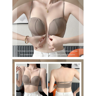 新款 前扣无肩带交叉美背内衣女小胸聚拢外扩型无痕性感纯欲文胸罩