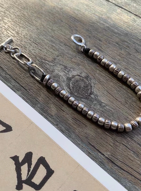 【藏】原创纯银珠不规则碎银手链 手编手链 脚链 情侣手链