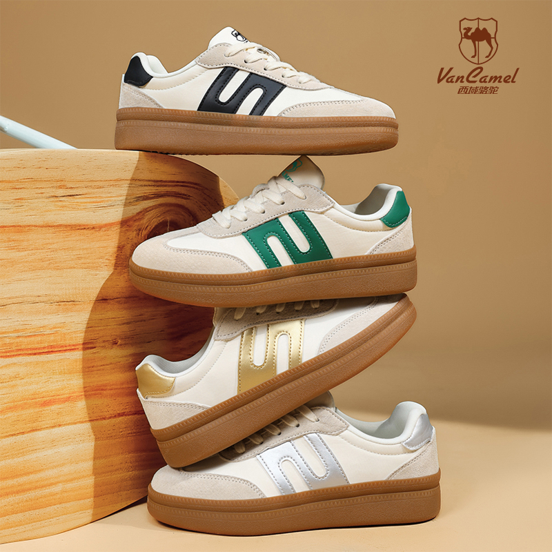 西域骆驼男鞋女款软底拼色德训鞋