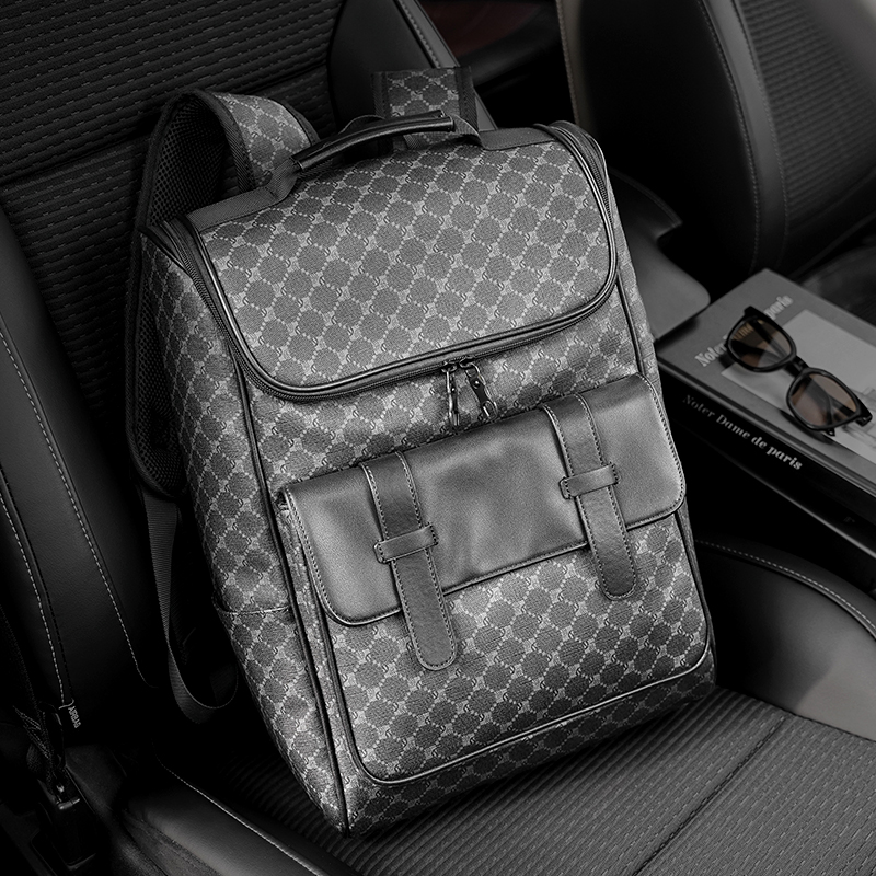 欧美花纹格子双肩包 大容量韩版学生书包潮流时尚旅行背包电脑包