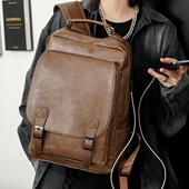 潮流韩版 新款 大容量复古双肩包 男包书包电脑包双肩背包单肩包潮