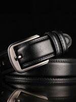 New minimalist men's belt, men's cowhide needle buckle belt, brown casual and trendy men's belt gift for middle-aged and young people thumbnail 7