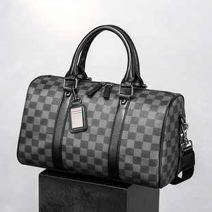 2026新款潮流男包 时尚潮男手提包 经典格纹单肩包斜挎包托特包潮