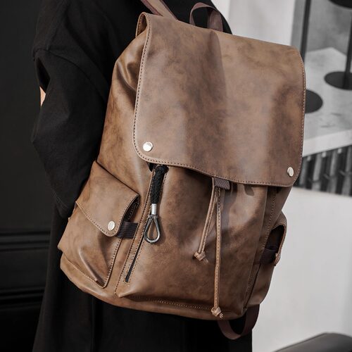 复古男士双肩包大学生书包电脑包