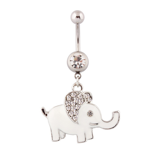 肚脐钉大象防过敏脐环扣人体穿刺露脐装小饰品 belly button ring