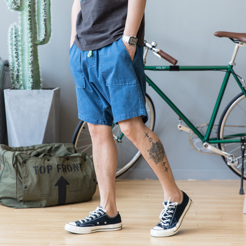 solar system Retro Men's shorts Five point pants summer Easy Beach pants Solid Youth pocket Frenum Sagging pantsin the Men's clothing, Casual pants  category - from Buy2taobao.com to provide professional Taobao agent buy service