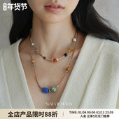 MOON原创设计小众彩色个性 WAY 多品类手作串珠毛衣项链锁骨链