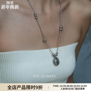毛衣项链高档时尚 MOON原创复古莫比乌斯环圆形长款 锁骨链 WAY