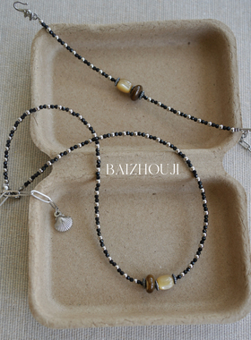 WAYOFMOON小众黑色尖晶石项链