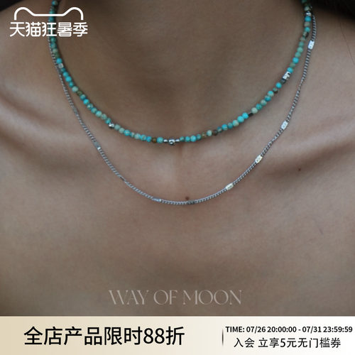 韩系多彩欧美设计感超细银项链