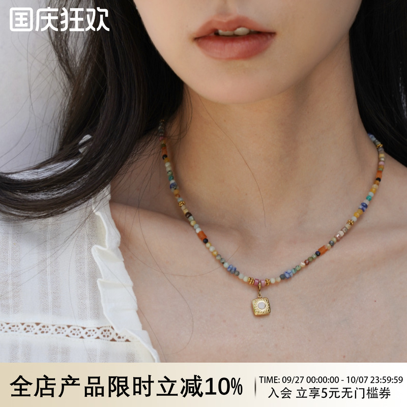 WAYOFMOON锁骨链手工串珠项链