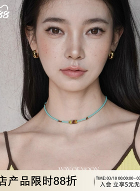 WAYOFMOON蓝松石小众复古项链