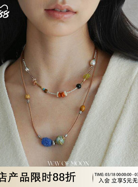 原创设计天然石项链锁骨链