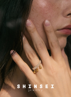 SHINSEI/森制三珠分色戒指