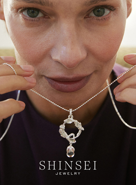 原创水晶灯彩石长项链