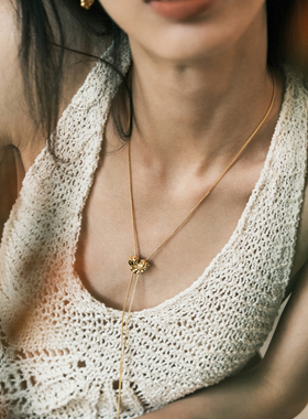 森制SHINSEI雕纹纯银抽拉项链