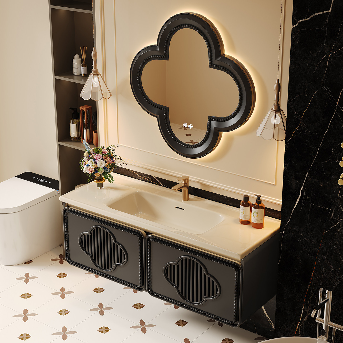 实木法式中古风浴室柜组合卫生间洗漱台洗手池脸盆卫浴柜套装定制,家装主材,浴室柜组合,淘宝优惠券,粉丝福利购,淘宝优惠卷