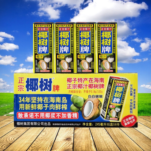 椰树椰汁245ml*24盒整箱海南特产