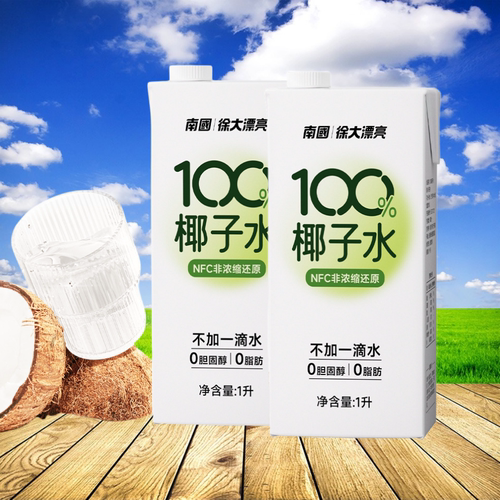 南国纯椰子水1升无添加海南特产