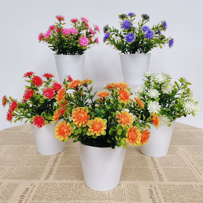装饰假花草客厅摆件绢花家居摆设套塑料仿真花束小盆栽植物干插花
