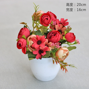 饰摆件饰品 向日葵玫瑰绢花假花仿真花摆设客厅餐桌花摆花假绿植装