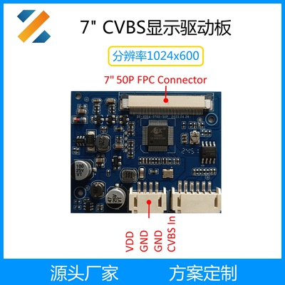 7寸1024x600高清TFT LCD屏楼宇对讲可视门铃倒车后视显示驱动板