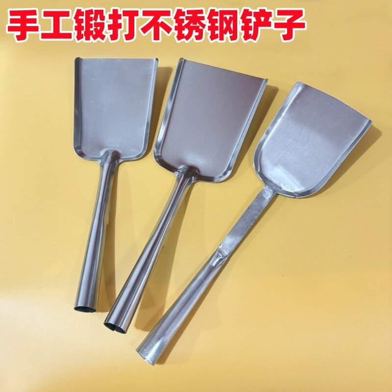 手工锻打不锈钢火铲食堂炒菜铲子