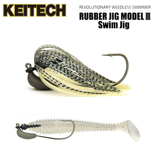 日本KEITECH防挂M3 swim jig螺丝锁饵胶裙腹铅钩路亚饵游泳胡须佬